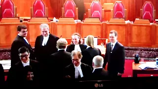 Dr. Gábor Lukács & lawyers shook hands after Supreme Court Delta v. Gábor Lukács oral arguments