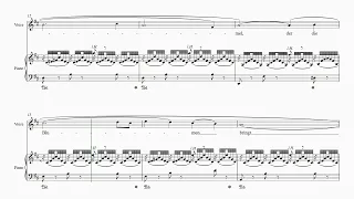 Richard Strauss "Wiegenlied" Original key (D major) @ BPM=80 Score animation [Piano only]