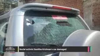 Social Activist Sunitha Krishnan's Car Damaged - TOI