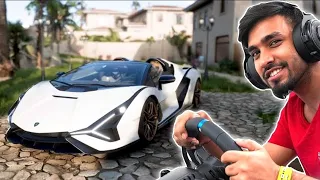 DRIVING LAMBORGHINI WITH REAL STEERING - TECHNO GAMERZ