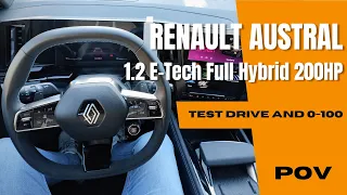 Renault Austral 2023 (1.2 E-Tech Full Hybrid 200HP) | 4K POV Test Drive | Acceleration | Highway