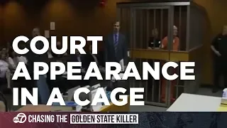 VIDEO: Suspected Golden State Killer makes court appearance inside a cage