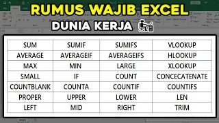 Rumus Excel Wajib Di Kuasai Pada Dunia Kerja