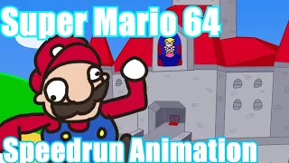 Super Mario 64 Speedrun Animation | How to free Princess Peach in 0:40 (0 stars)