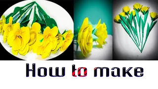 Paper Rose|How to Make Beautiful Yellow Rose With Colour Paper|