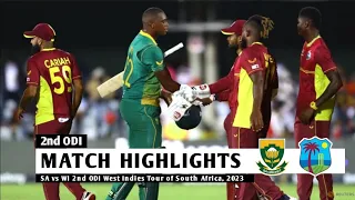 South Africa vs West Indies 2nd ODI 2023 Highlights | SA vs WI