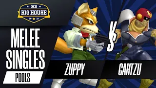 Zuppy (Fox) vs Gahtzu (Captain Falcon) - Melee Singles Pools - The Big House 11