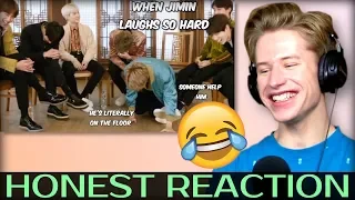 HONEST REACTION to jimin laughing so hard that he disappears