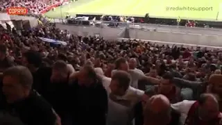 Ajax fans bouncing last night after beating standard liege