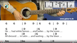 Lucky Man - Emerson; Lake & Palmer, Easy Guitar Lesson, Chords & Lyrics, Play Along