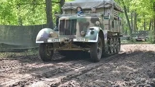 Sdkfz 7 mittlerer Zugkraftwagen on the move at Militracks Overloon