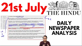 21 July 2021 | The Hindu Newspaper Analysis in English | Current affairs for UPSC |