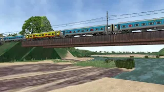 VENAD EXPRESS  Crossing Bharathapuzha Bridge SHORANUR JN( Microsoft Train Simulator)