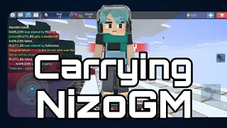 Carrying NizoGM in 4v4 Eggwars!!🤨😃😏(Blockman Go:Blocky Mods)