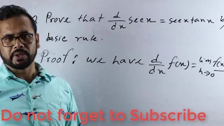 Derivative of secx  by first principle method