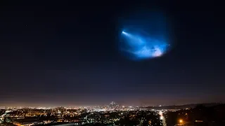 Day to Night to Rocket Launch over Los Angeles (4K)