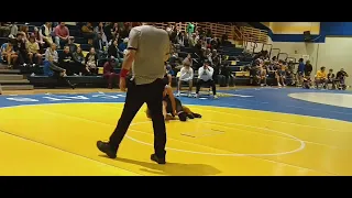 Luke Sevilla, Irmo Middle School Wrestling C Team 7th Grader - 126 lbs, in a win against Lexington