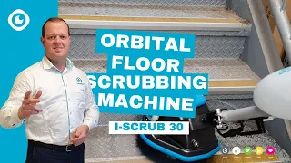 i-scrub 30 Orbital Floor Scrubbing Machine In Action! 1650 Cleaning Passes Per Minute