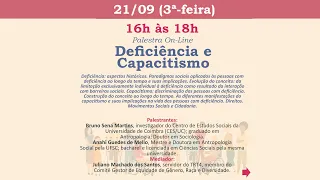 21-09-2021 - Palestra On-Line: Deficiência e Capacitismo