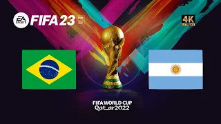 Brasil x Argentina | FIFA 23 Gameplay | Copa do Mundo Qatar 2022 | Semifinal [4K 60FPS]