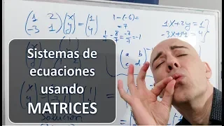 SISTEMA DE ECUACIONES CON MATRICES 2X2. Método matricial ecuaciones lineales