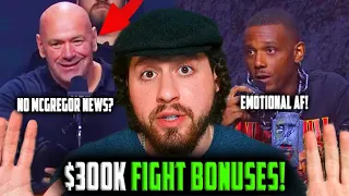 Dana White Promises $300K Fight Bonuses! No McGregor Fight? UFC 300 Press Conference Reaction!