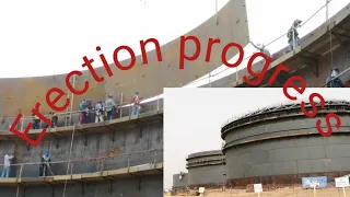 Erection progress tank storage