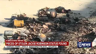 Stolen Jackie Robinson statue found dismantled in south Wichita park