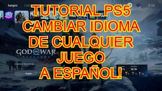 TUTORIAL PS5 COMO CAMBIAR EL IDIOMA DE LOS JUEGOS A ESPAÑOL! CUALQUIER JUEGO