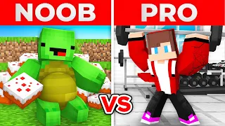 Mikey NOOB FAT vs JJ PRO STRONG Survival Battle in Minecraft Maizen