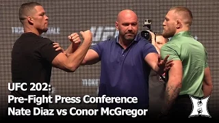 UFC 202: Nate Diaz vs Conor McGregor 2 Pre-Fight Press Conference + Face-Off (complete / unedited)