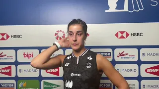 Carolina Marin after the semifinals at the Madrid Spain Masters