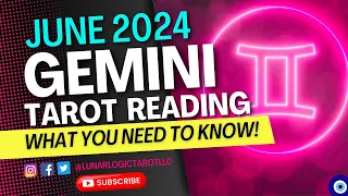GEMINI ♊ | WHAT YOU NEED TO KNOW! • TAROT READING!🧿JUNE 2024