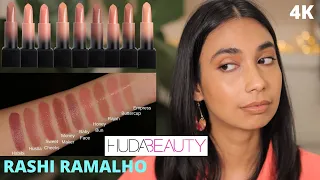 Huda Beauty Creamy Lipstick Swatches on Brown Skin