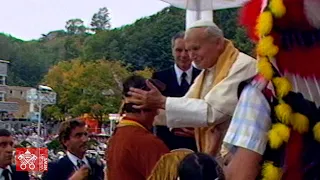 Pope John Paul II speaks to the indigenous peoples living in Canada