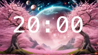 20 Minute Countdown Timer with Alarm | Calming Music | Cherry Blossoms