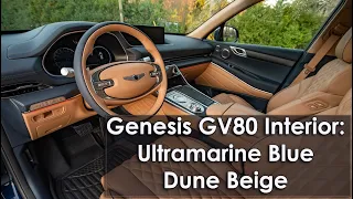 2023 Genesis GV80 Interior: Ultramarine Blue with Dune Beige