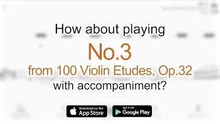 Play with accompaniment : No.3 from 100 Violin Etudes, Op.32 | H.Sitt
