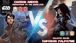 Star Wars Unlimited Match BO3 w/ Commentary Cassian vs Palpatine #starwars #starwarsunlimited