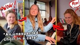 Famous OPERA singers and PIANOGIRL surprise CAFE visitors 🔥 Habanera performance!