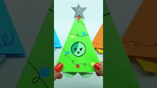 Origami Cat in Christmas Tree | Christmas Paper craft Ideas / #shorts