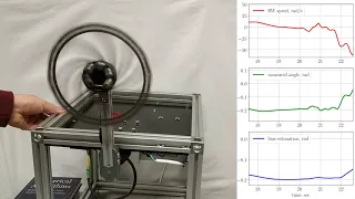 Reaction wheel inverted pendulum: adaptive stabilization by delay with biased measurements