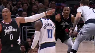 RUSSELL WESTBROOK POINTS AT LUKA! SAYS "HES A BABY! GO AT HIM!" AFTER COOKING HIM 1 ON 1!