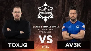 Toxjq vs Av3k - Quake Pro League - Stage 3 Finals Day 2 - EU bracket, Stream B