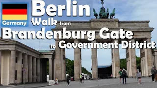 4K Berlin Walking Brandenburg Gate to Reichstag and Kanzleramt on a sunny april morning 2024