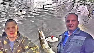 Ловля щуки на кружки часть 4.The pike fishing on mugs.