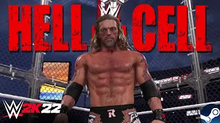 Edge battles AJ Styles inside Hell in a Cell | WrestleMania | WWE 2K22