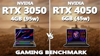 RTX 4050 (45w) vs RTX 3050 (95w) Gaming Benchmark | MSI GF63(2023) vs Acer Nitro 5(2022)