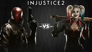 Injustice 2 - Красный Колпак против Харли Квинн - Intros & Clashes (rus)