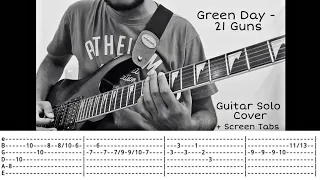 21 Guns | Green Day | Guitar Solo Cover | Screen Tabs | Guitar Cover | Guitar Lesson